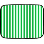 Vertical Stripes - White and Dark Pastel Green Fleece Blanket (Mini)