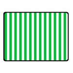 Vertical Stripes - White and Dark Pastel Green Fleece Blanket (Small) (One Side)