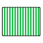 Vertical Stripes - White and Dark Pastel Green Double Sided Fleece Blanket (Small) (Two Sides)