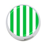 Vertical Stripes - White and Dark Pastel Green 4-Port USB Hub (One Side)