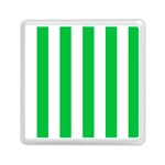 Vertical Stripes - White and Dark Pastel Green Memory Card Reader with Storage (Square)