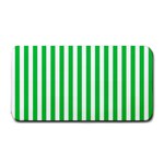 Vertical Stripes - White and Dark Pastel Green Medium Bar Mat