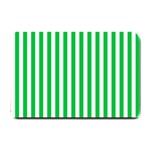 Vertical Stripes - White and Dark Pastel Green Small Doormat