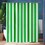 Vertical Stripes - White and Dark Pastel Green Shower Curtain 60  x 72  (Medium)