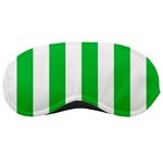 Vertical Stripes - White and Dark Pastel Green Sleeping Mask