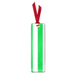 Vertical Stripes - White and Dark Pastel Green Small Book Mark