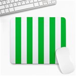 Vertical Stripes - White and Dark Pastel Green Large Mousepad