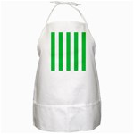 Vertical Stripes - White and Dark Pastel Green BBQ Apron