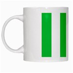 Vertical Stripes - White and Dark Pastel Green White Mug