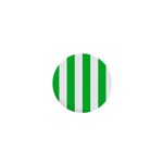 Vertical Stripes - White and Dark Pastel Green 1  Mini Magnet