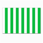 Vertical Stripes - White and Dark Pastel Green Postcard 4  x 6 