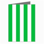 Vertical Stripes - White and Dark Pastel Green Greeting Cards (Pkg of 8)
