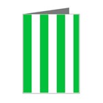 Vertical Stripes - White and Dark Pastel Green Mini Greeting Card