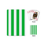Vertical Stripes - White and Dark Pastel Green Playing Cards (Mini)