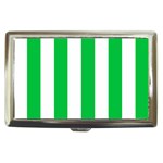 Vertical Stripes - White and Dark Pastel Green Cigarette Money Case