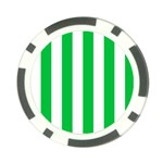Vertical Stripes - White and Dark Pastel Green Poker Chip Card Guard (10 pack)