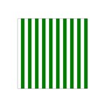 Vertical Stripes - White and Green Satin Bandana Scarf