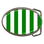 Vertical Stripes - White and Green Belt Buckle