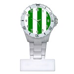 Vertical Stripes - White and Green Nurses Watch