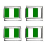 Vertical Stripes - White and Green 9mm Italian Charm (4 pack)