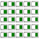Vertical Stripes - White and Green 9mm Italian Charm (25 pack)