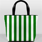 Vertical Stripes - White and Green Bucket Bag