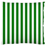 Vertical Stripes - White and Green Large Flano Cushion Case (Two Sides)