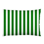 Vertical Stripes - White and Green Pillow Case (Two Sides)