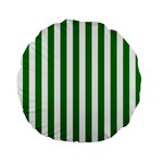 Vertical Stripes - White and Green Standard 15  Premium Flano Round Cushion
