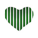Vertical Stripes - White and Green Standard 16  Premium Heart Shape Cushion