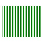 Vertical Stripes - White and Green Double Sided Flano Blanket (Large)