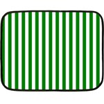 Vertical Stripes - White and Green Fleece Blanket (Mini)