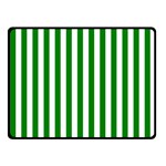 Vertical Stripes - White and Green Fleece Blanket (Small) (One Side)