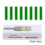 Vertical Stripes - White and Green Memory Card Reader (Stick)