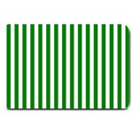 Vertical Stripes - White and Green Large Doormat