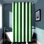 Vertical Stripes - White and Green Shower Curtain 36  x 72  (Stall)