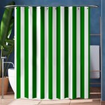 Vertical Stripes - White and Green Shower Curtain 60  x 72  (Medium)