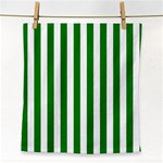 Vertical Stripes - White and Green Face Towel