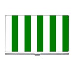 Vertical Stripes - White and Green Business Card Holder
