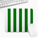 Vertical Stripes - White and Green Large Mousepad