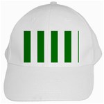 Vertical Stripes - White and Green White Cap