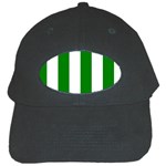 Vertical Stripes - White and Green Black Cap