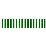 Vertical Stripes - White and Dark Green Flano Scarf (Small)