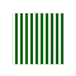 Vertical Stripes - White and Dark Green Satin Bandana Scarf
