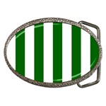 Vertical Stripes - White and Dark Green Belt Buckle