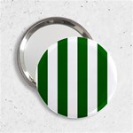 Vertical Stripes - White and Dark Green 2.25  Handbag Mirror