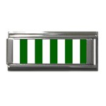 Vertical Stripes - White and Dark Green Superlink Italian Charm (9mm)