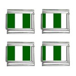 Vertical Stripes - White and Dark Green 9mm Italian Charm (4 pack)