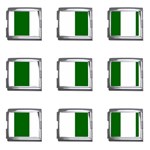 Vertical Stripes - White and Dark Green Mega Link Italian Charm (9 pack)