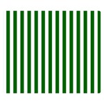 Vertical Stripes - White and Dark Green Double Sided Flano Blanket (Small)